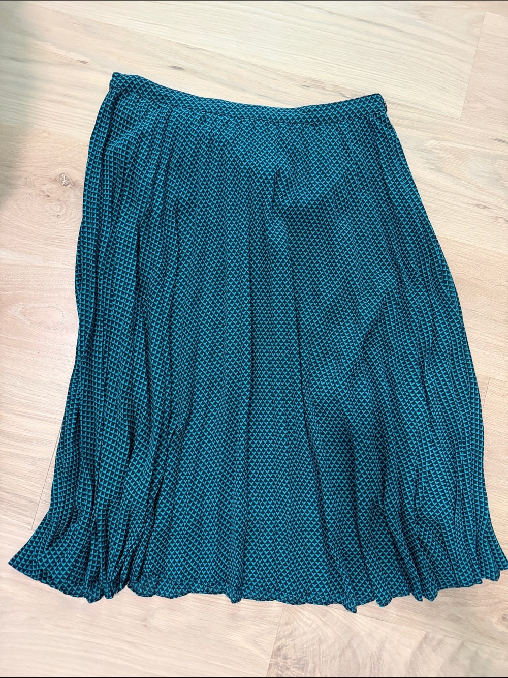 Louche Navy & Teal Geometric Skirt-Plus Size
